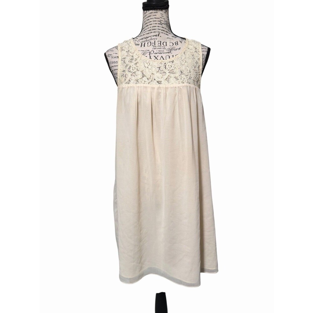 Pins & Needles Women’s Size Medium Beige Sleeveless Babydoll  Boho Romantic